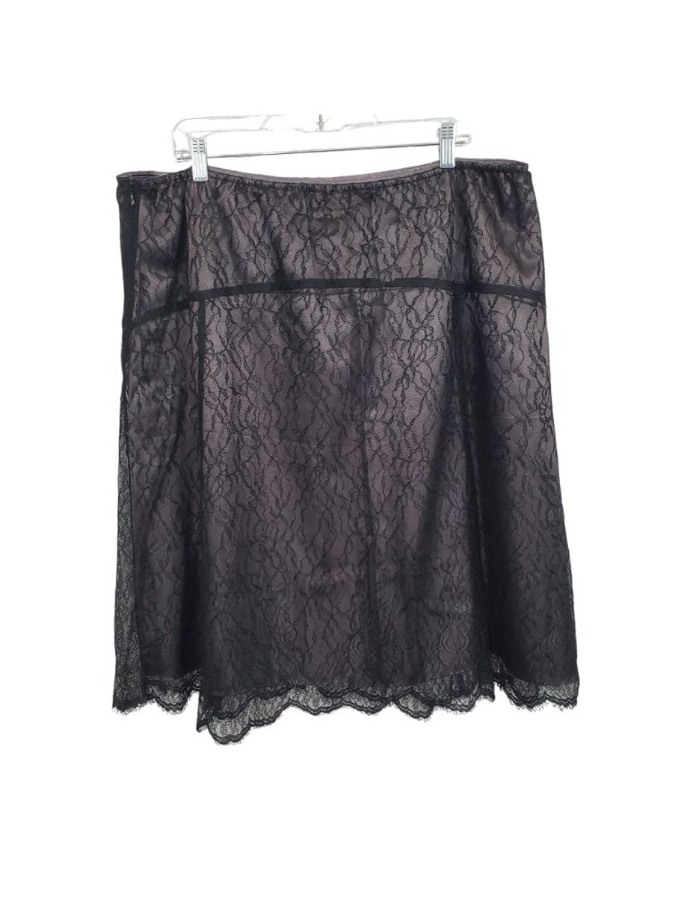 Alfani Plus 18W Skirt Drop Waist Black Lace Lined A Line Dressy Elegant Midi - Picture 2 of 12